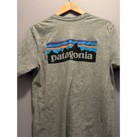 Patagonia Responsibili-Tee Mens M Heather Gray P-6 Logo Graphic T-Shirt - Picture 6 of 7